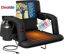 Heated Reclining Stadium Seat for Bleachers Wide Bleacher Chair with Back Supp