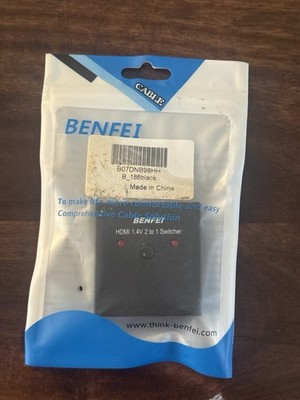 BENFEI HDMI Switch 2 in 1 Out 4K Splitter Selector w/ Button
