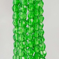 3mm Emerald Green Czech Faceted Firepolish Glass Beads 50