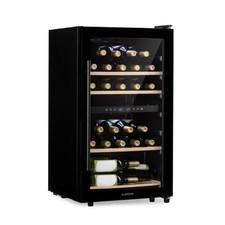 Weink&uuml;hlschrank Getr&auml;nkek&uuml;hlschrank 2 Zonen 80 L Glast&uuml;r 34 Flaschen Schwarz LED