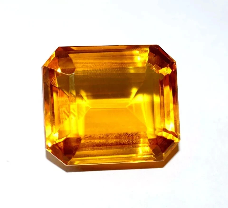 169 CT Natürlich Gelb Citrin Smaragd Schliff Brasilien Zertifiziert Lose - Bild 3 von 4