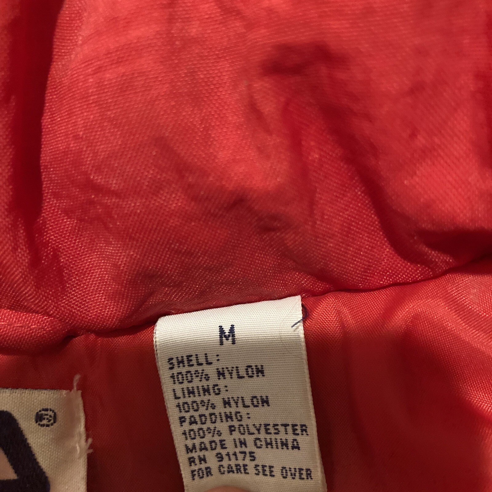 Cappuccio Giacca Vintage M Fila Rosso Bianco Blu Cerniera e Bottoni 2 + Tasca Manica