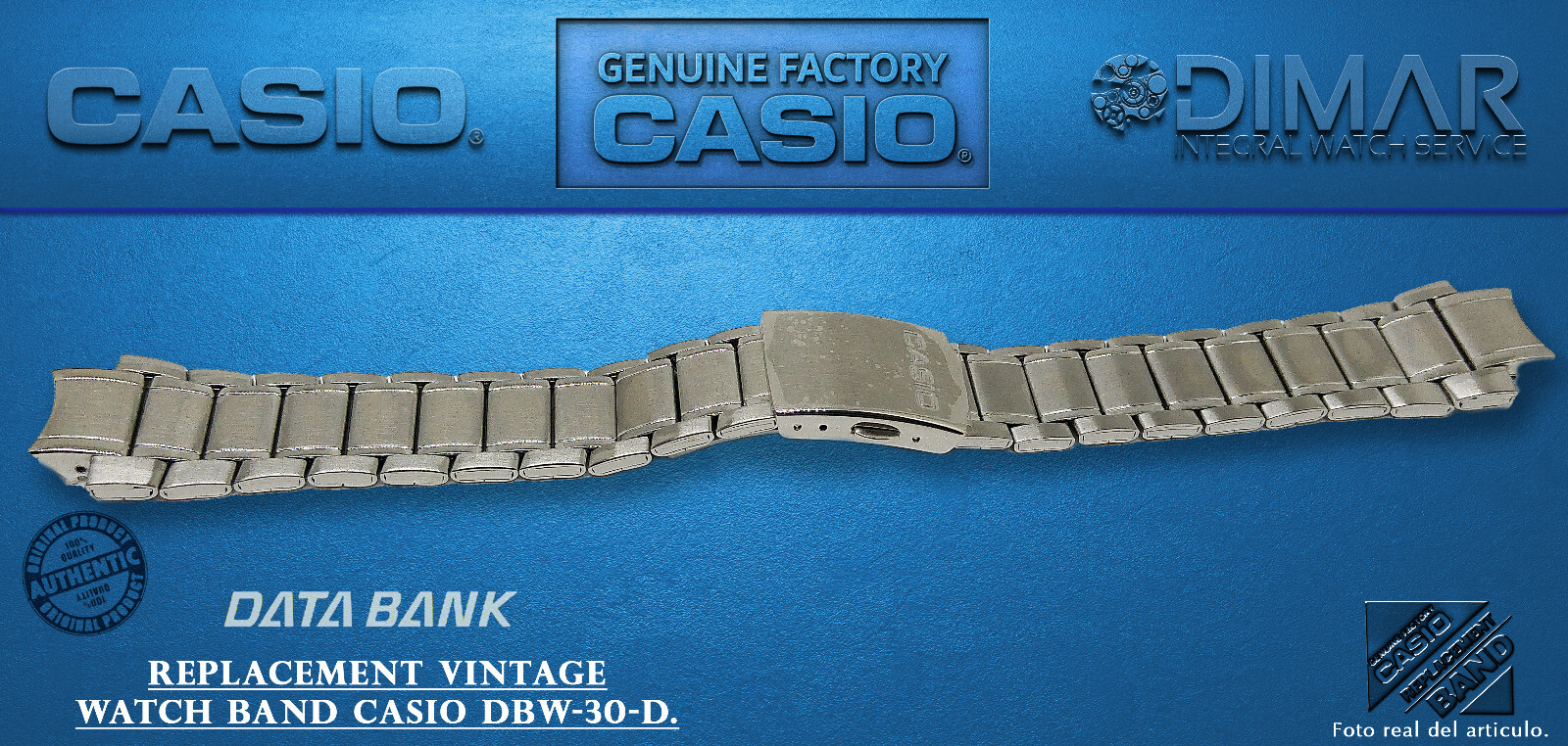 Replacement Original Watch Band Casio Databank DBW-30-D. NOS