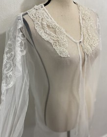 Victoria's Secret Sexy Kimono Robe Lingerie Beaded Sheer White Y2K NWT Small