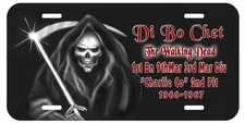 Grim Reaper Auto License Plate Personalize Gifts Men Goth 1/9 Di Bo Chet Marines