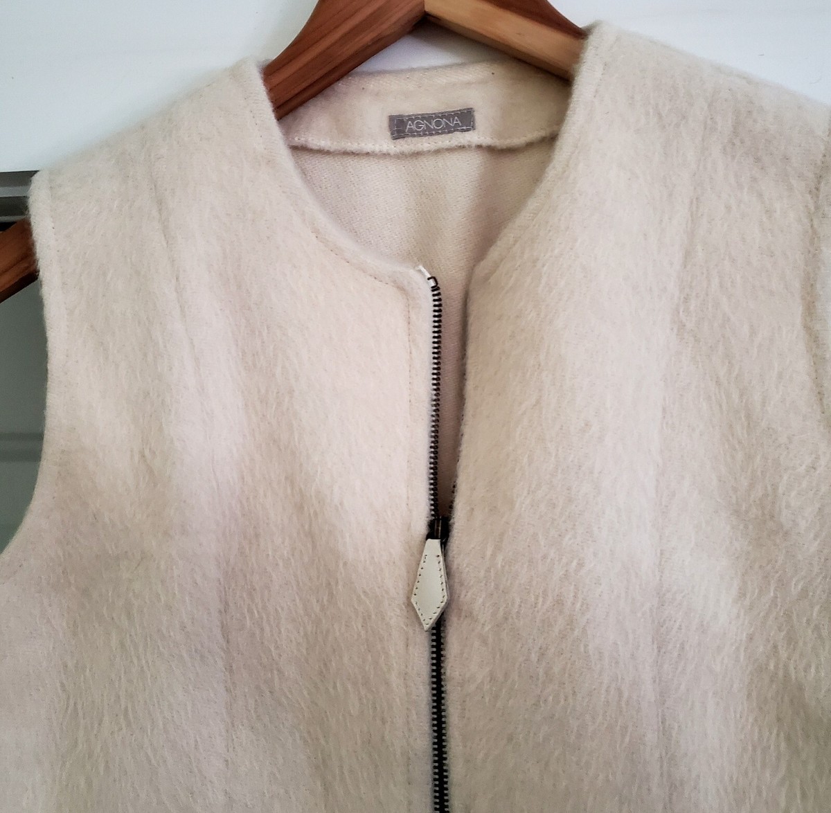 Agnona Italy Alpaca-Wool Zippered Vest Ivory - Size 40 | eBay UK