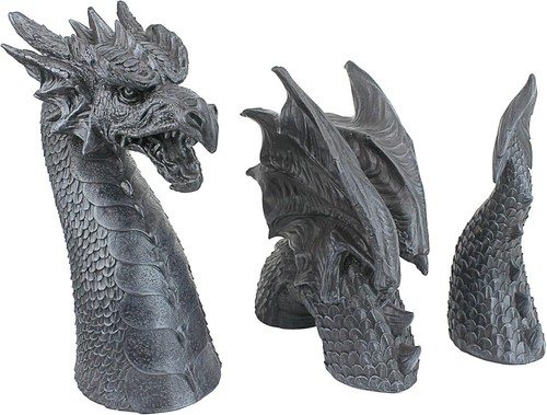 Exclusive Dragon Lawn Statue - Hand-Cast, 28" Length for Outdoor Elegance - Picture 5 of 10