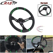 350mm/14” Deep Dish 6 Bolt Aluminum JDM Sport Racing Drifting Steering Wheel