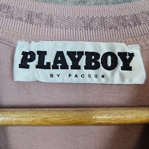 Playboy by PacSun Mauve Pocket Tee T-Shirt Gr. L gesticktes Logo PINHOLES - Bild 4 von 11