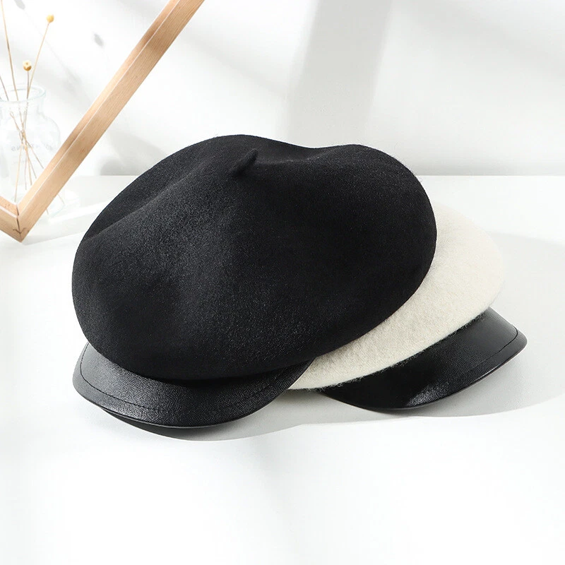 Women Wool Newsboy Cap Beret Hat Classic Cabbie French Elegant Retro Fashion - Image 4 of 4