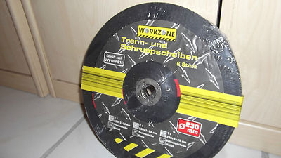 [D] Workzone Trenn und Schruppscheiben 230mm 6 Stück, 3x230x3x22 mm Meta/Stein