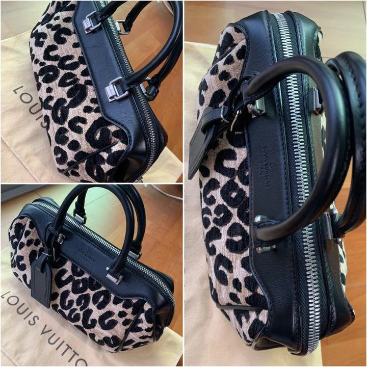 Bolsa de mão LOUIS VUITTON M97396 Speedy 30 Stephen Sprouse leopardo animal em perfeito estado - Imagem 4 de 4