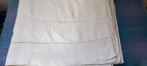 DRAP EN LIN 2 Personnes Brodé Monogramme D L 180 X 290 EUR 90,00