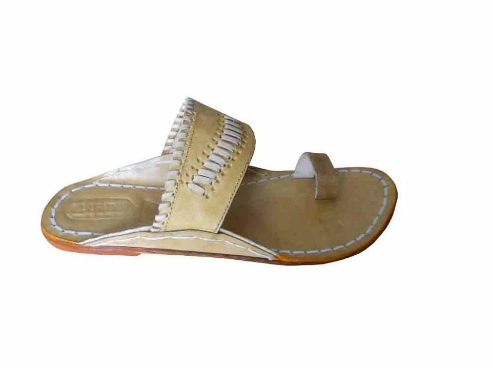 Men Slippers Traditional Handmade Casual Footware Indian Slip On Flat US 6-9 - Image 2 of 4