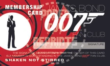 JAMES BOND 007 FAN CLUB MEMBERSHIP CARD