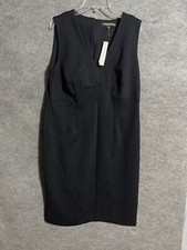 Adrienne Vittadini Little Black Dress Size 12 Petite Ponte Academia Party Y2K