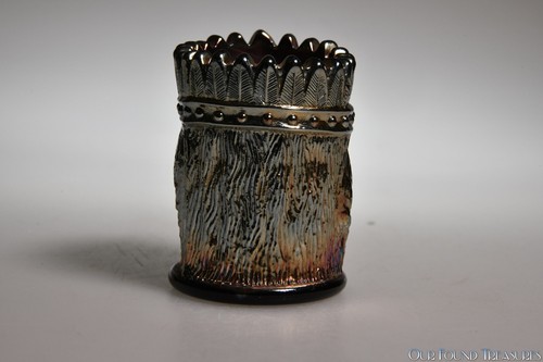 c 1964 CSCGC INDIAN FACE by St Clare BLUE IRIDESCENT CARNIVAL Toothpick Holder - Picture 2 of 5