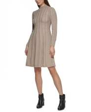 New $89 Jessica Howard  Women's Knee Length Long Sleeve  Fit & Flare Dress A3871