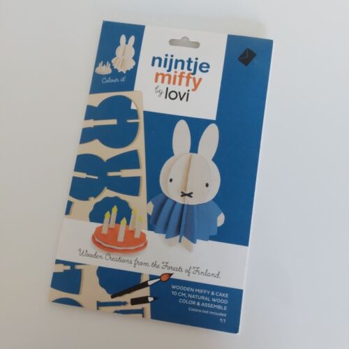 Birthday Miffy Wooden Model Kit - Easy To Post And Plastic Free By Lovi  - Picture 1 of 3