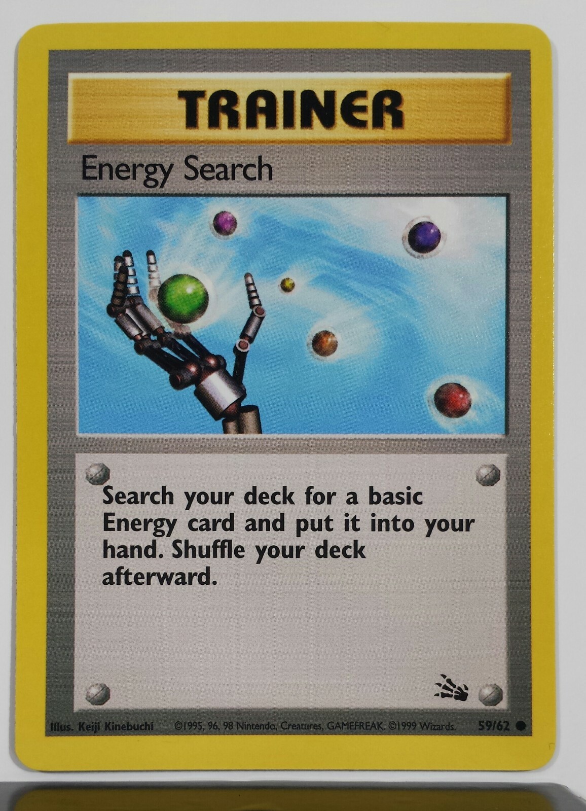 Energy Search 59/62 NM / M - B2G1F - 1999 Fossil Pokemon Card - $2 Combined Ship