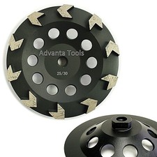 7 Arrow Segment Cup Wheel - 2530 Grit Diamond For Concrete Epoxy Grinding 58