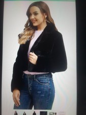 Abrigo De Piel Sintética Para Mujer Color Negro