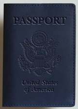 Passport and Vaccine Card Holder Combo, Passport Holder (AB-Dark blue)