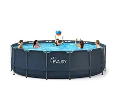 EVAJOY 16ft x 48in Metal Frame Swimming Pool Set used