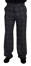 DOLCE & GABBANA Pants Gray Checkered Mid Waist Men Trousers IT54/W40/XL 1200usd