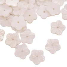 Lots 50 PCS 11.5mm Flower Shell Carve Natural White Mother of Pearl Loose Beads