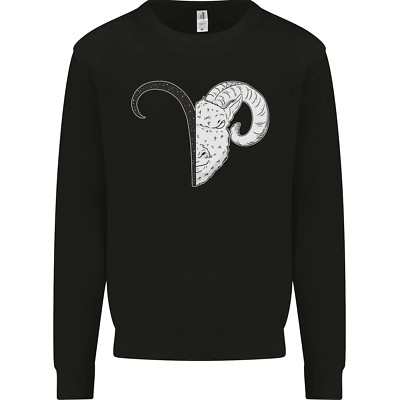 Aries Ziege Kopf Stern Zeichen Herren Sweatshirt Pulli