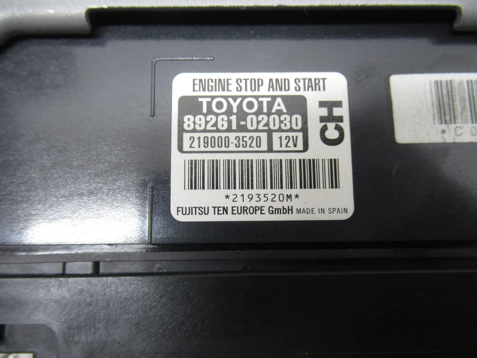 2016 TOYOTA AURIS VVT-I 1.2 PETROL AUTO MK2 5DRS ENGINE START STOP ECU REF20856 - Image 2 of 4