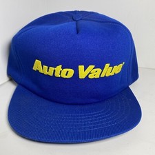 Vintage AUTO VALUE Car  Truck Parts Blue Baseball Hat Snapback Cap USA Garage