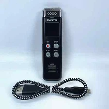 Evistr -L157 Black 16GB High Capacity Rechargeable Digital Voice Recorder 