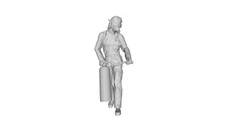Printle M Homme 647-Firefighter Fire Extinguisher Figure for Dioramas Train Sets