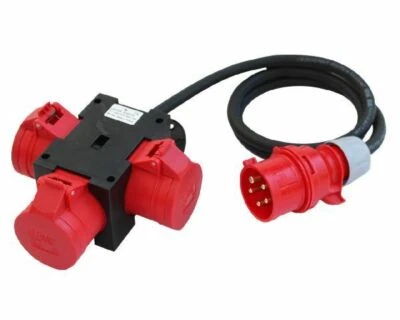 DIV.HERST. CEE Adapter Stromverteiler 16A 400V - 3 x 16 A Baustromverteiler Verteiler 822