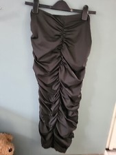 SheIn Size L Large Black Strapless Bandeau Ruched Dress (424/91/v)