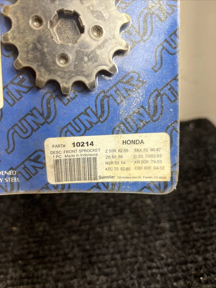 Piñón delantero contraeje de acero SUNSTAR 10214 14T Honda CRF110F XR80R CRF80F Foto 2 de 3