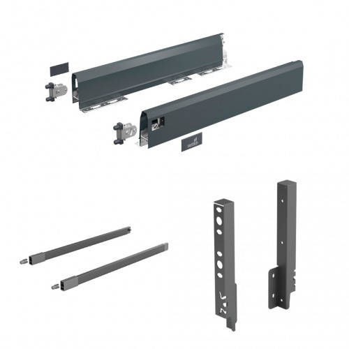 Kit tiroir tringles ArciTech H94 mm pour dos H218 mm et meuble cuisine L300