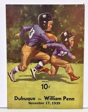 1939 University of Dubuque vs William Penn Football Program 1939 University of Dubuque vs William Penn Football Program