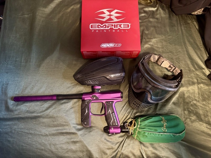 Empire Axe 2.0 Paintball Marker Package w/ TFX3 Hopper and aluminum HPA tank 