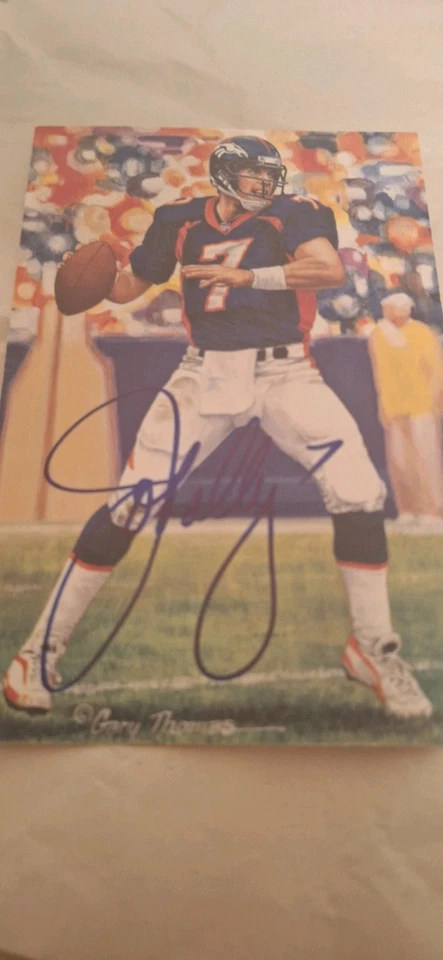 JOHN ELWAY "7" Signed HOF 2004 Goal Line Art Card GLAC - #/5,000 - JSA COA - Image 2 of 4