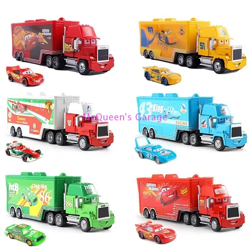 Disney Pixar Cars Mack Truck & Lightning McQueen Diecast Metal 2