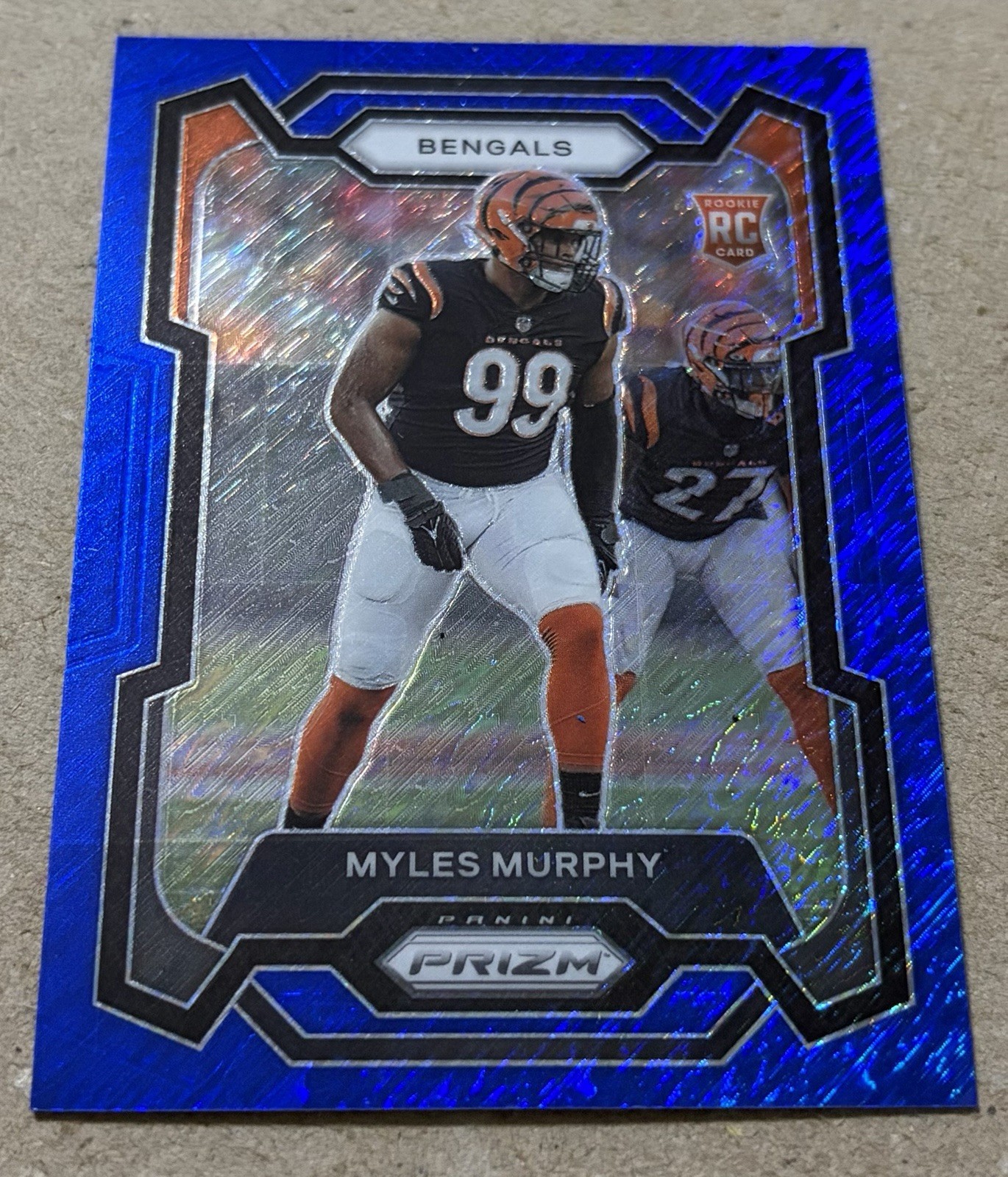 2023 Prizm #320 Myles Murphy Blue Shimmer Refractor RC 10/25 Clemson Bengals