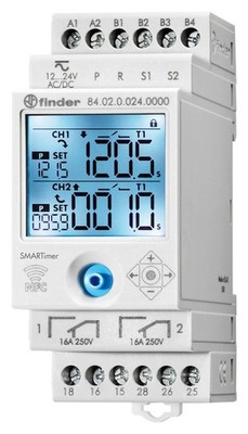 Finder SmarTimer Serie 84 Hutschienen Digital Zeitschaltuhr 84.02.0.024.0000