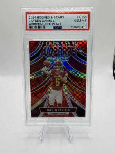 2024 Rookies & Stars - Airborne Jayden Daniels #A-JDS Red Plaid (RC) PSA 10