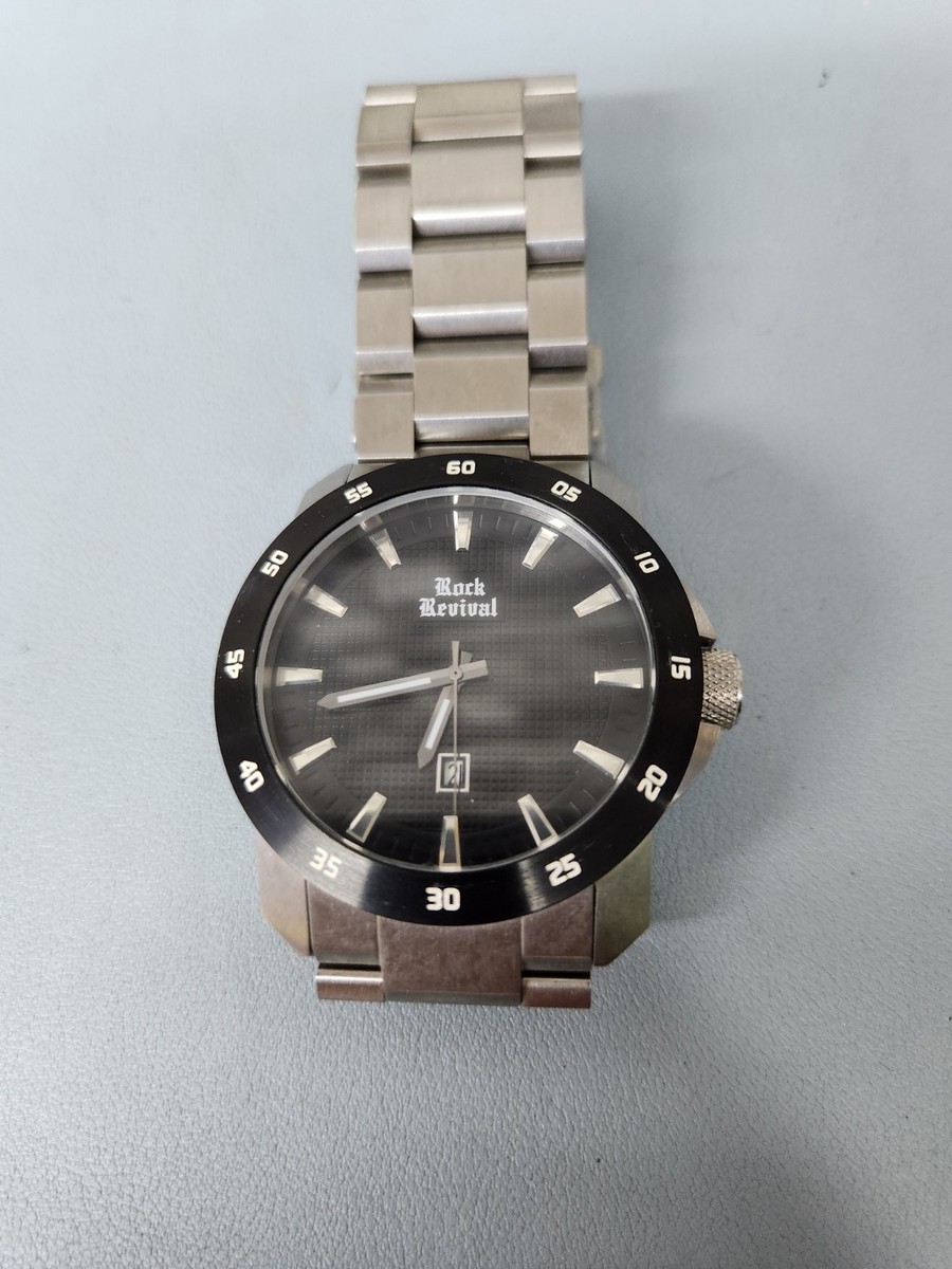 Mens Rock Revival Watch Silver With Date And Metal Band New  display picture 2