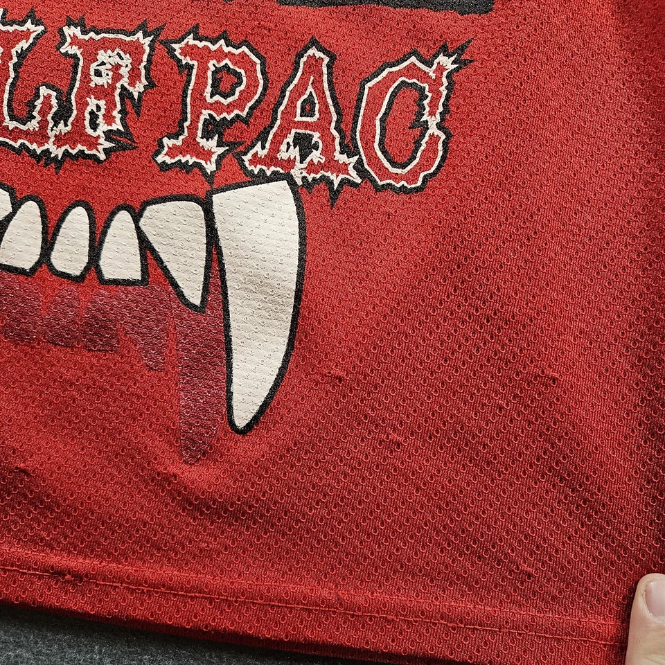 Camiseta sin mangas de lucha libre vintage nWo Wolfpac juvenil pequeña mediana roja WCW malla años 90 Foto 3 de 4