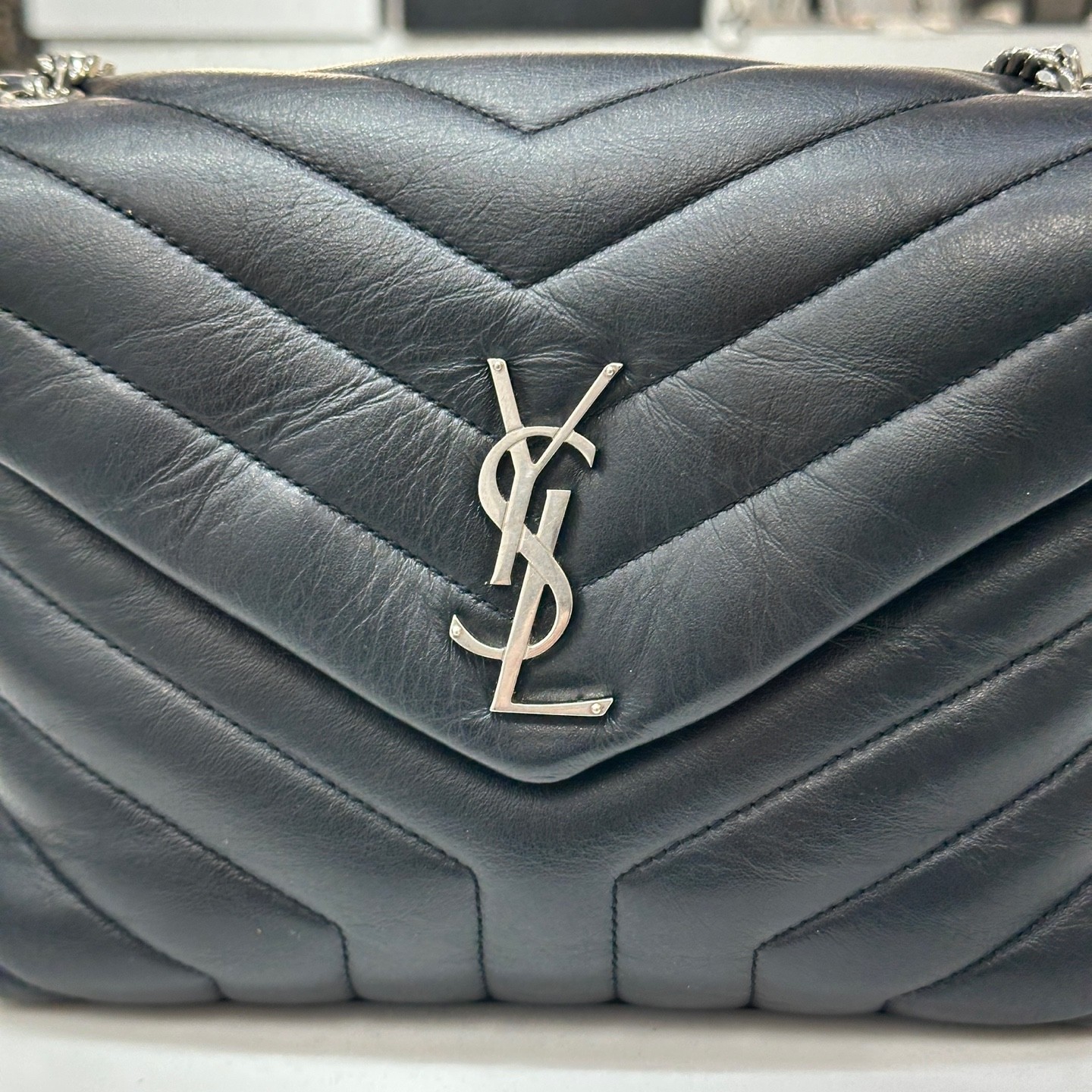 Saint Laurent Lulu Mattrasse piccolo nero argento 487218 134041864