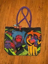 Laurel Burch Kaleidoscope Cats Tote Bag Medium With Bag Charm Unique